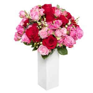 Bouquet rose rosse e rosa