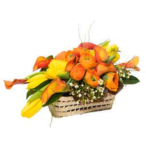 Basket with Calla Lilies