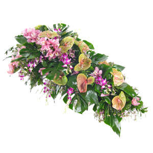 Funeral Spray of Orchids and Anthurium