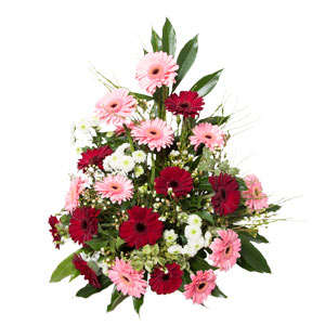 Arrangement of Pink and Red  Gerbs