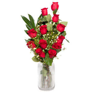 Unarranged of 12 red roses