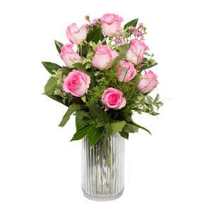Unarranged of 9 pink roses